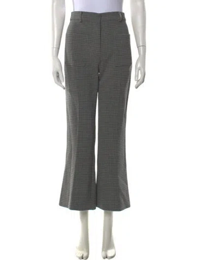 Pre-owned Sportmax Plaid Print Wide Leg Pants In Gray