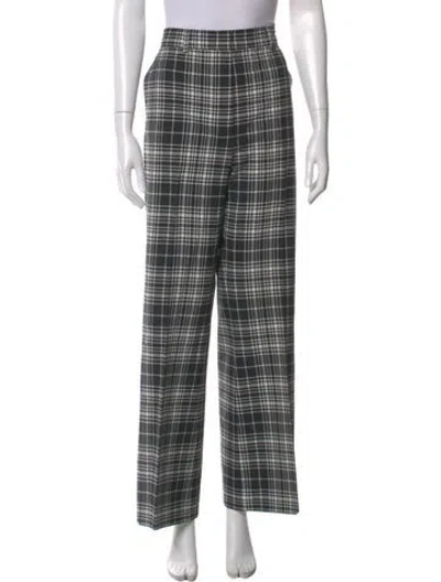 Pre-owned Sportmax Plaid Print Wide Leg Pants In Multi