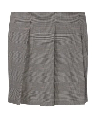 Sportmax Plaid Skirt In Gray
