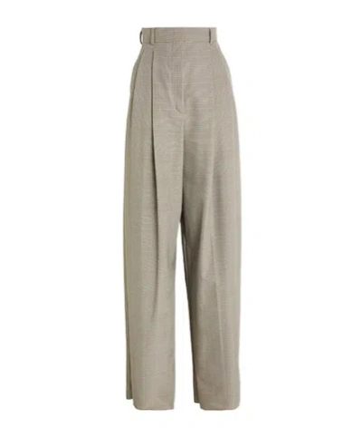 Sportmax Plaid Straight Leg Trousers In Gray