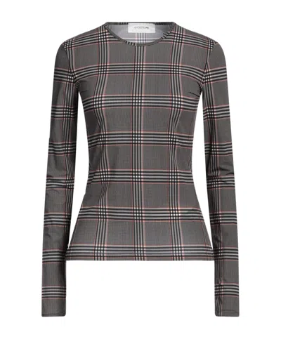Sportmax Plaid T-shirt In Gray