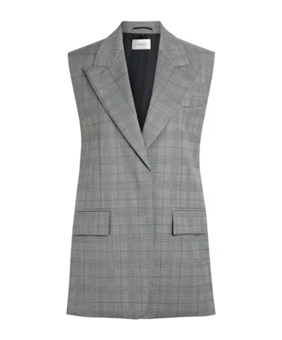 Sportmax Prince Of Wales Check Sleeveless Waistcoat In Gray