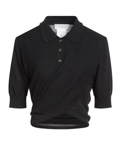 Sportmax Plain Colour Polo Shirt In Black
