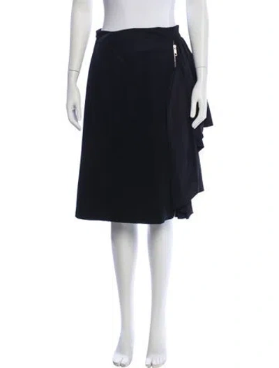 Pre-owned Sportmax Pleated Accents Knee-length Skirt In Blue