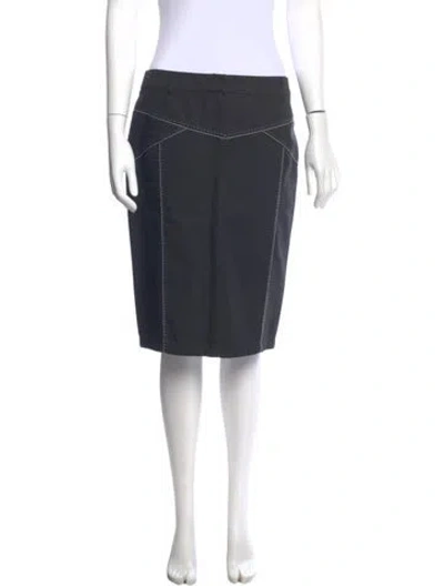 Pre-owned Sportmax Pleated Accents Knee-length Skirt In Gray