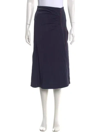 Pre-owned Sportmax Pleated Accents Midi Length Skirt In Blue