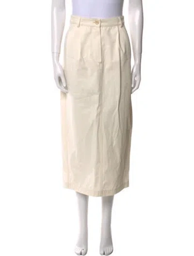 Pre-owned Sportmax Pleated Accents Midi Length Skirt W/ Tags In Neutral