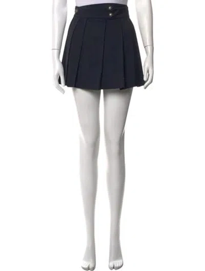 Pre-owned Sportmax Pleated Accents Mini Skirt In Blue