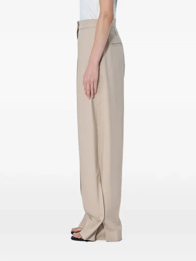 Sportmax Pleated Button-detail Trousers In Neutral