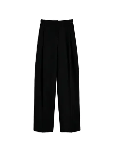 Sportmax Pleated Detachable-strap Trousers In Black