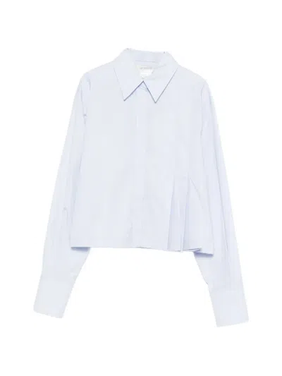 Sportmax Pleated-front Shirt In Blue