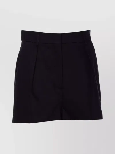 Sportmax Pleated Front Shorts Side Pockets In Black