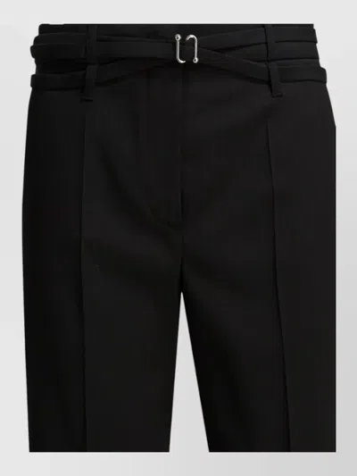 Sportmax Pleated Front Trousers Belt Loops Pockets In Black
