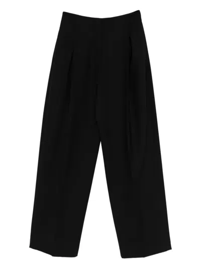 Sportmax Pleated-front Trousers In Black