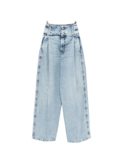 Sportmax Pleated Jeans In Blue