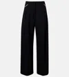 Sportmax Pleated Low-rise Wide-leg Pants In Black