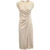 Sportmax Pleated Midi Dress In Pink Viscose In Pink