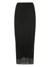 Sportmax Long Skirt In Stretch Ribbed Fabric In Black