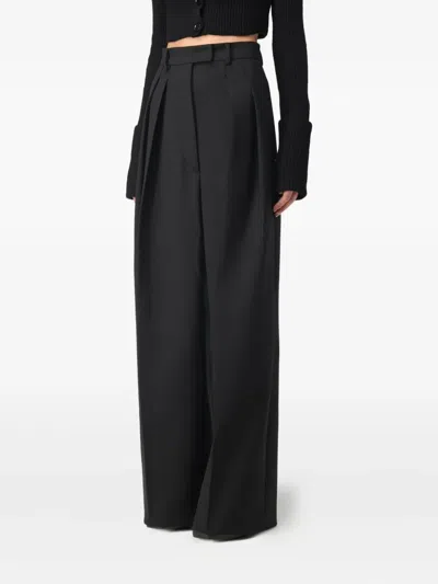 Sportmax Pleated Palazzo Pants In Black