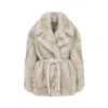 Sportmax Plush Mid-length Coat In Neutral
