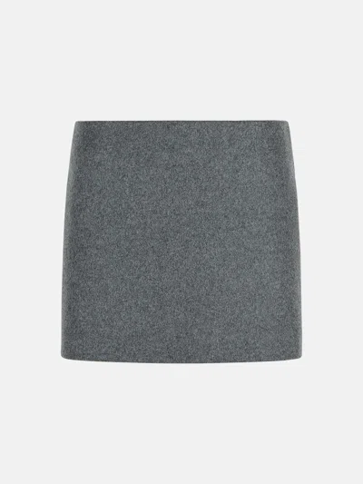 Sportmax 'poggio' Grey Virgin Wool Skirt In Gray
