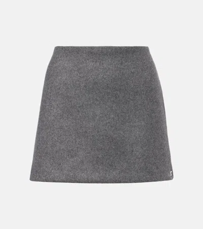Sportmax Poggio Virgin Wool Miniskirt In Gray