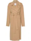Sportmax Poison Coat With Belt Clothing In Neutrals