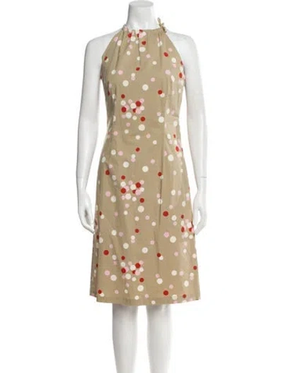 Pre-owned Sportmax Polka Dot Print Knee-length Dress In Neutral
