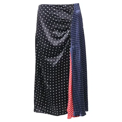 Sportmax Polka Dot Print Midi Skirt In Multicolor Silk