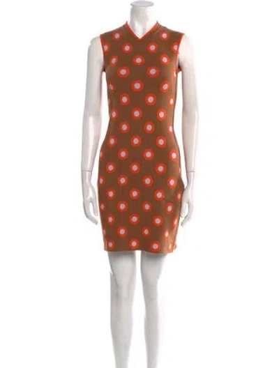 Pre-owned Sportmax Polka Dot Print Mini Dress W/ Tags In Orange