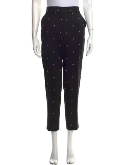 Pre-owned Sportmax Polka Dot Print Straight Leg Pants In Black