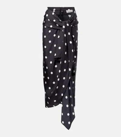 Sportmax Skirt With Spxgentile Knot In Silk Twill In Black