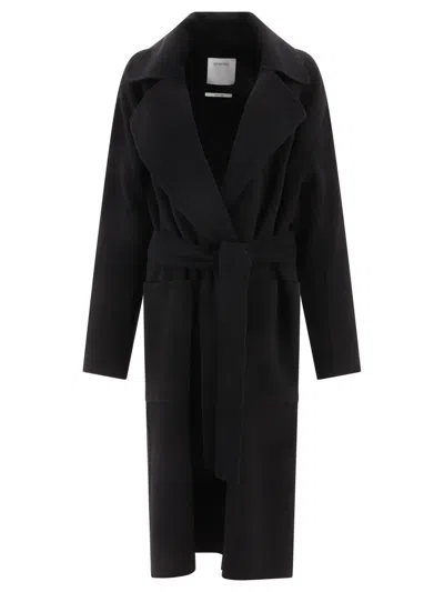 Sportmax "polka" Dressing Gown Coat In Black