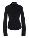 Sportmax Back Cut Out Long Sleeve Shirt In Black