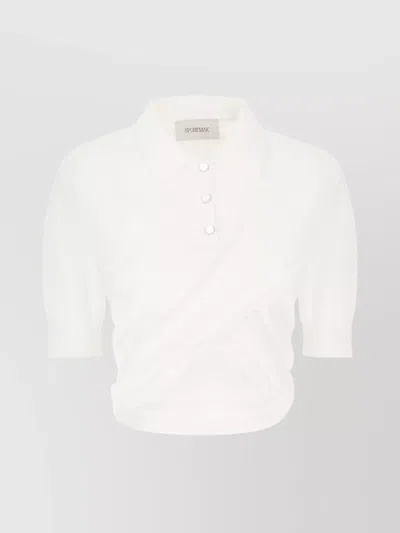 SPORTMAX POLO SHIRT COTTON WRAP DETAIL