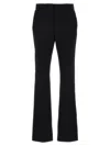 Sportmax Flared Virgin Wool Tailored Trousers In Black