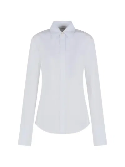 Sportmax Poplin Concealed-buttoning Shirt In White
