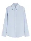 Sportmax Clean Line Tailored Collar Cotton Top In Blue