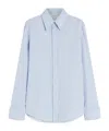Sportmax Clean Line Tailored Collar Cotton Top In Blue