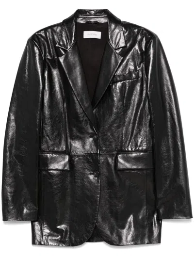 Sportmax Pre Leather Jacket In Black