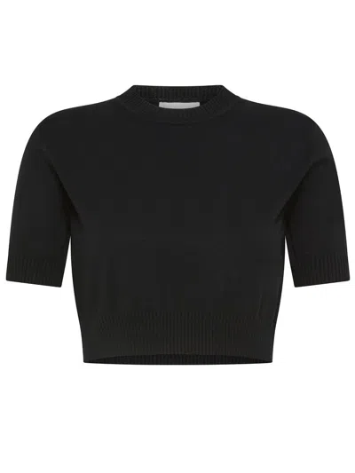 Sportmax Premier Crop Top In Viscose In Black