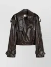 Sportmax Short Trench Coat With Patent Effect And Bomber Inspired Details In Brown