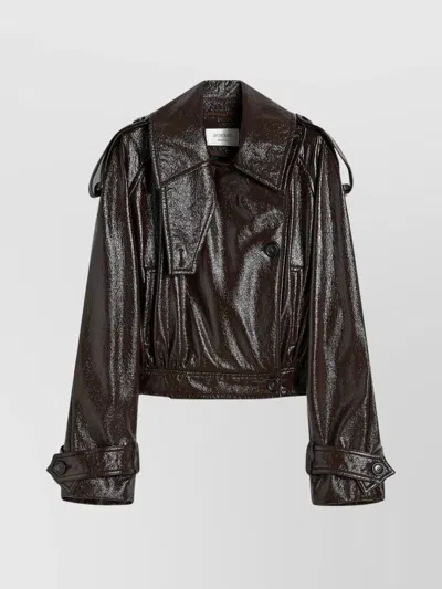 Sportmax Premium Jacket Raised Collar In Brown