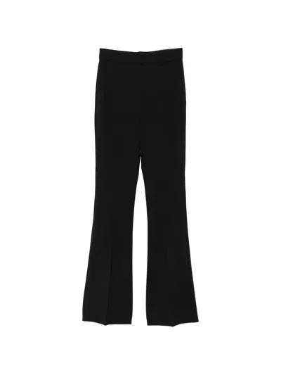 Sportmax Pressed-crease Flared Trousers In Black
