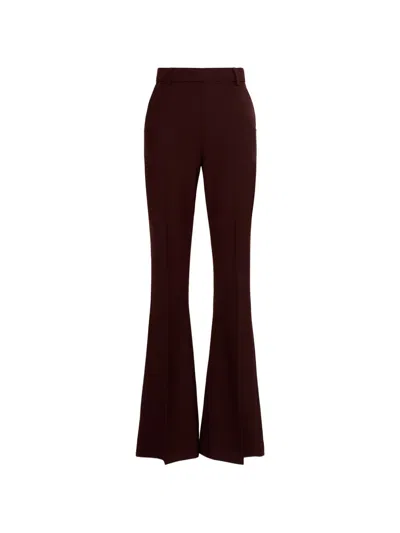 Sportmax Flared Trousers With Pressed Crease In Brown