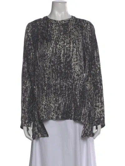 Pre-owned Sportmax Printed Crew Neck Top In Black