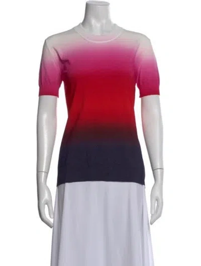 Pre-owned Sportmax Printed Crew Neck Top In Pink