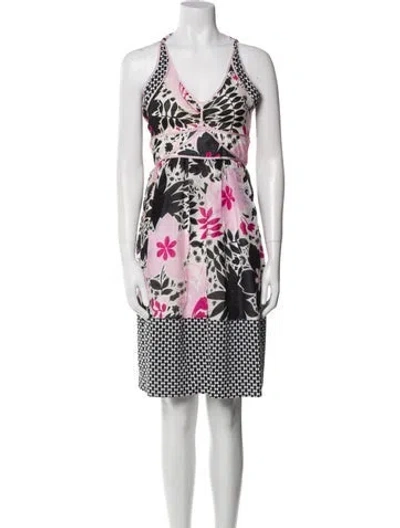 Pre-owned Sportmax Printed Knee-length Dress In Black