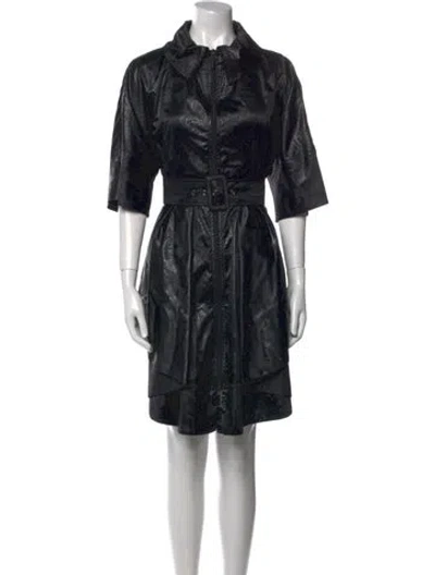Pre-owned Sportmax Printed Knee-length Dress In Black