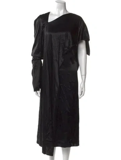 Pre-owned Sportmax Printed Long Dress W/ Tags In Black